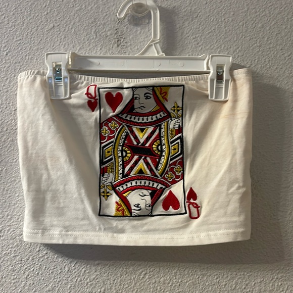 Cloud Ten Queen of hearts crop top size small - Picture 1 of 5